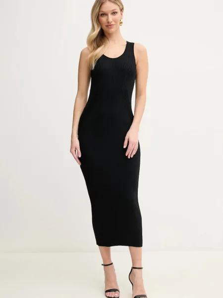 Armani Exchange rochie midi mulata negru