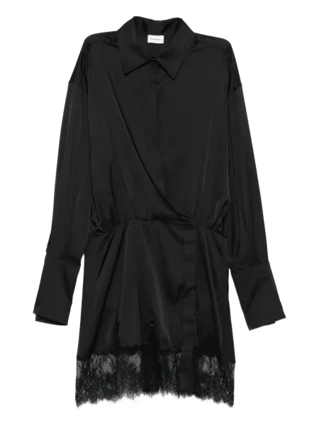 Rochie The Andamane din satin de costum negru