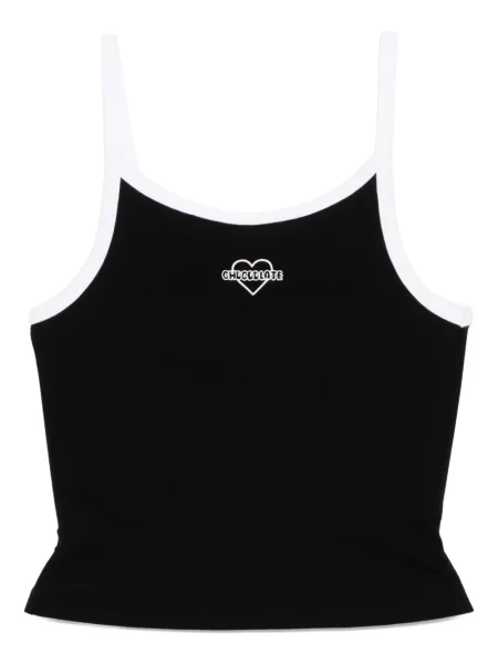 Top Chocoolate cu broderie negru