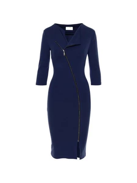Rochie midi Roserry cu decolteu în V până la genunchi de costum albastru