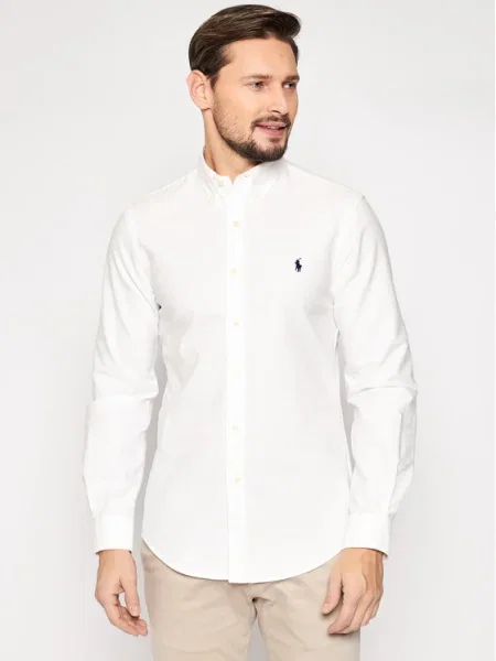 Cămașă Polo Ralph Lauren cu broderie alb