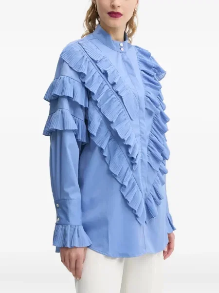Bluză Bruuns Bazaar plisată albastru