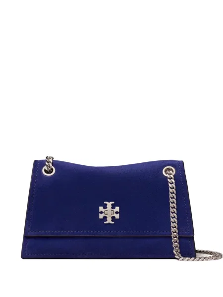 Mini geantă Tory Burch din piele de căprioară mini albastru