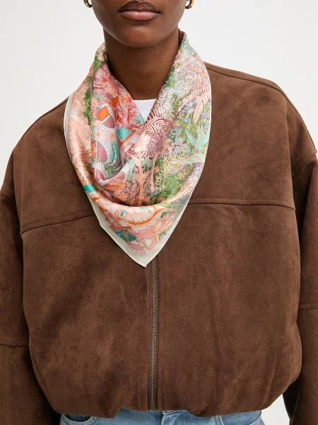 Svilena marama Answear.LAB iz kolekcije Unscripted narančasta