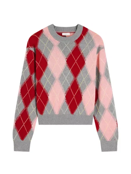 Pulover Tommy Hilfiger cu model argyle gri
