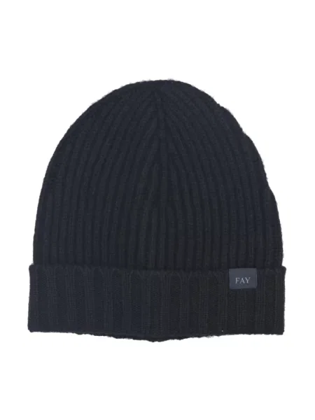 Czapka Fay wełniana prążkowana czarna