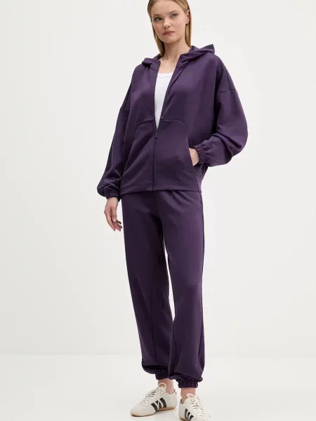 Кофта adidas Future Icons з капюшоном з принтом фіолетовий