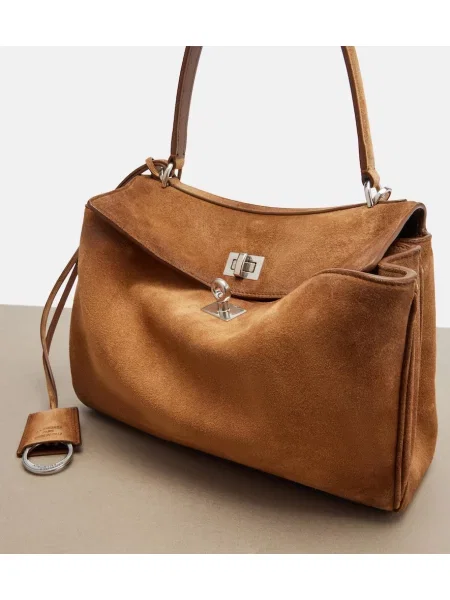 Shopper torbica Balenciaga iz semiša rjava