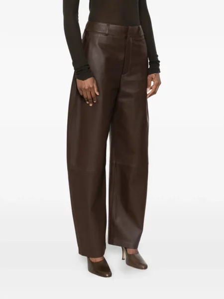 Spodnie Arma skórzane brązowe