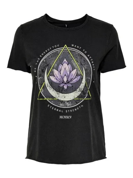 ONLY Tricou crem / gri / verde / lila negru