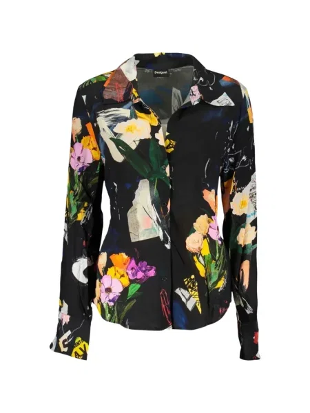 Cămașă Desigual cu model floral cu imagine negru