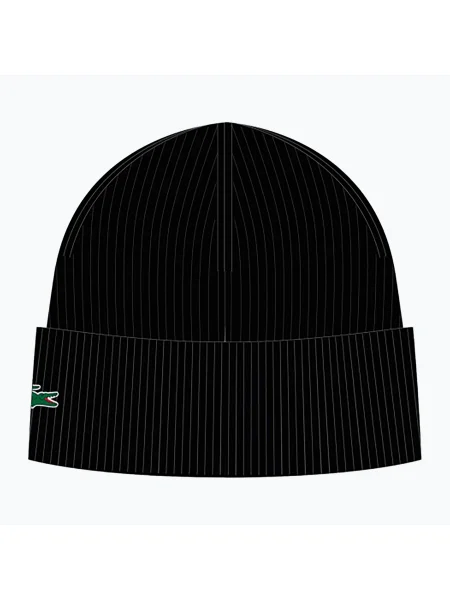 Pletená čiapka Lacoste čierna