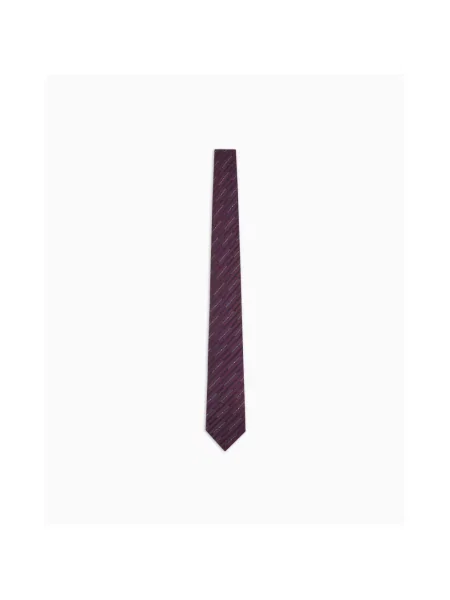 Krawat Emporio Armani żakardowy z logo czerwony