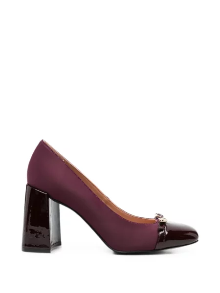 Pantofi cu toc Love Moschino cu motiv cu inimi violet