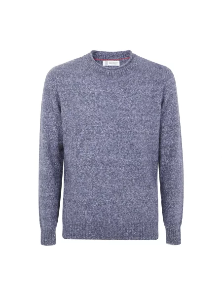 Dzianinowy sweter Brunello Cucinelli niebieski