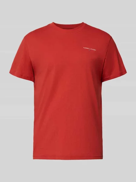 T-shirt o kroju Slim Fit z czystej bawełny Tommy Jeans czerwona