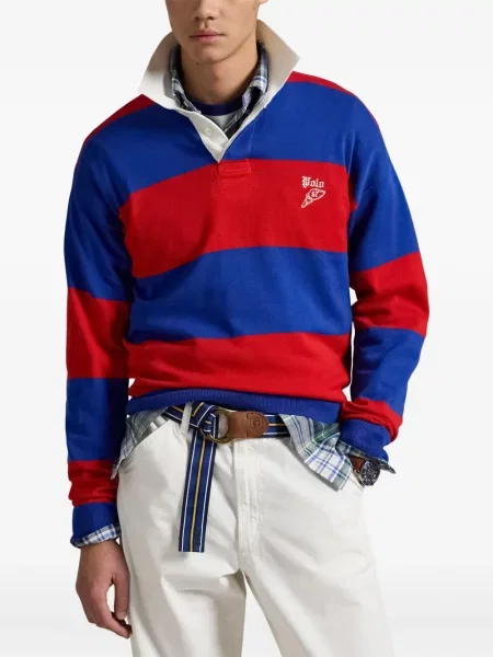 Ριγέ polo Polo Ralph Lauren με κέντημα γκρι