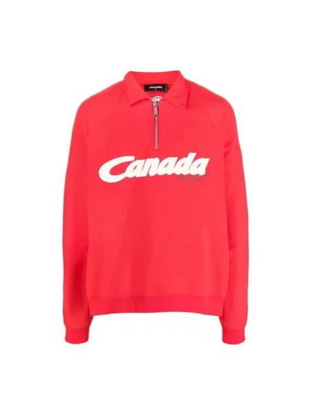 Bluza rozpinana Dsquared2 z logo czerwona