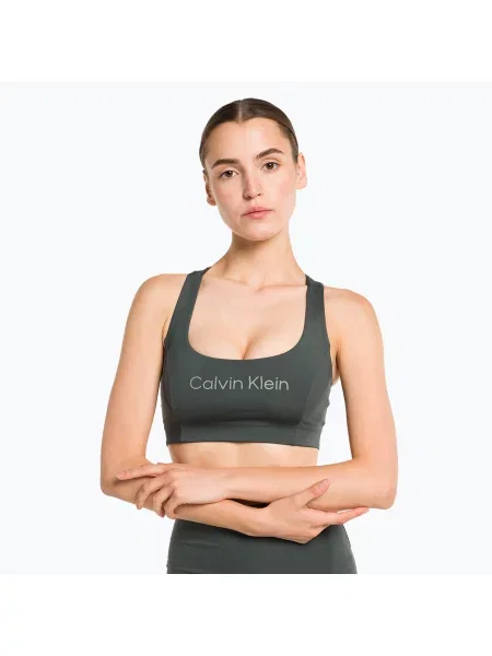 Calvin Klein Medium Support LLZ urban chic fitness podprsenka šedá