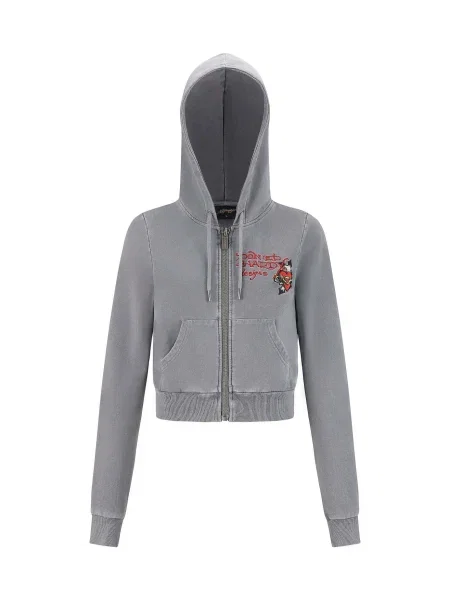 Ed Hardy Hanorac Flaming Tiger galben / închis / roșu gri