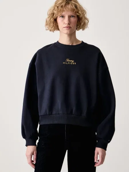 Tommy Hilfiger dukserica za žene s pamukom plava