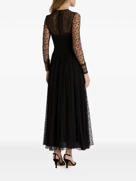 Lung rochie maxi Alberta Ferretti din dantelă negru