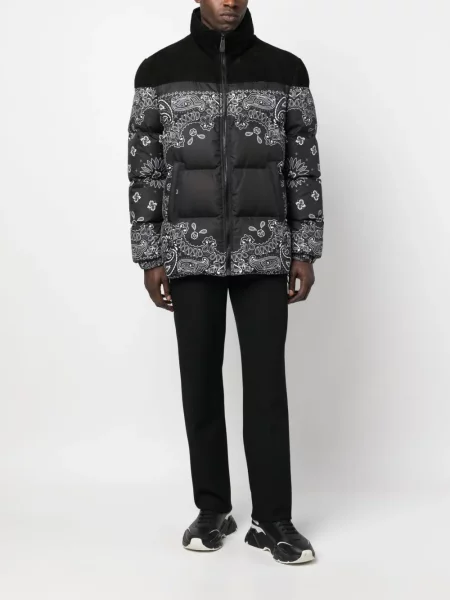 Raštuotas striukė Philipp Plein izoliuoti juoda
