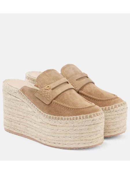 Espadrile Gianvito Rossi din piele de căprioară bej