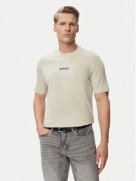 BOSS Tricou Logo Tape bej