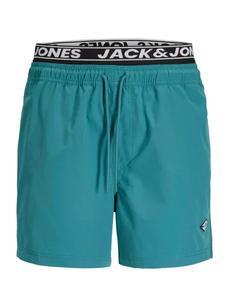 JACK & JONES Kratke kopalne hlače JPSTMAUI modra / črna bela