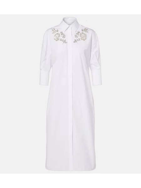 Sukienka koszulowa Erdem popelinowa garniturowa biała