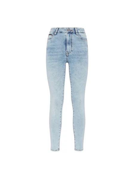 Skinny jeansy skinny Philipp Plein niebieskie