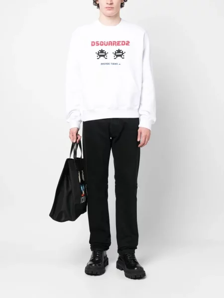 Raštuotas džemperis Dsquared2 balta
