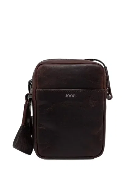 Geantă crossbody Joop! din piele cu autograf maro