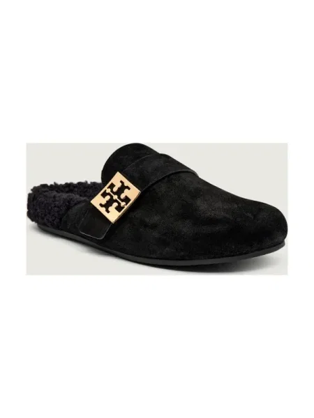 TORY BURCH Mules încălțăminte MELLOW SHEARLING | piele întoarsă negru