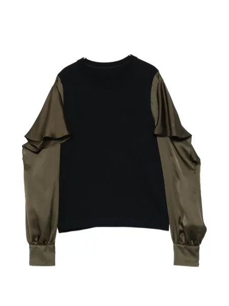 Długa bluzka Sacai z falbankami niebieska