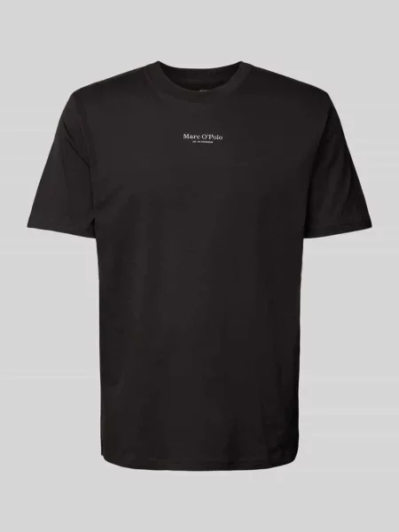 T-shirt o kroju regular fit z czystej bawełny Marc O'polo czarna