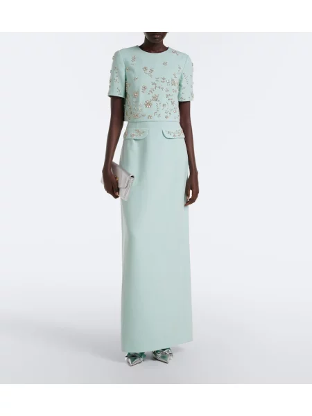 Rochie Oscar De La Renta de lână verde