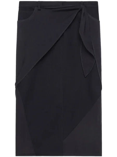 Spódnica jeansowa Courreges drapowana czarna
