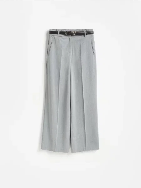 Reserved Pantaloni wide leg deschis gri