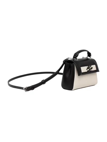 Karl Lagerfeld torebka crossbody skórzana K/AUTOGRAPH beżowa