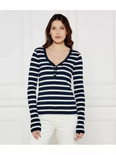 Tommy Hilfiger Bluză HENLEY alb