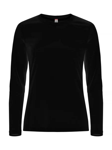 Clique Basic Active-T L/S koszulka z długim rękawem spun dyed – czarna