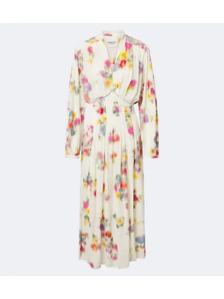 Rochie midi Marant Etoile din satin cu model floral