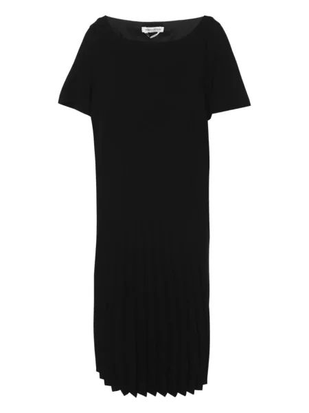 Rochie Marina Rinaldi plisată din crep de costum negru