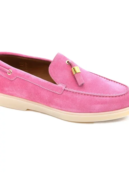 Pantofi loafer Giuseppe Zanotti din piele de căprioară roz