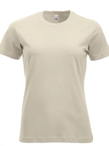 Clique New Classic-T T-shirt z bawełny nowoczesny krój – light khaki zielona
