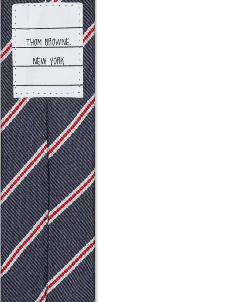 Cravată Thom Browne cu dungi din jacard albastru