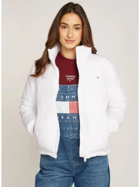 Tommy Jeans Geacă de iarnă Essential alb