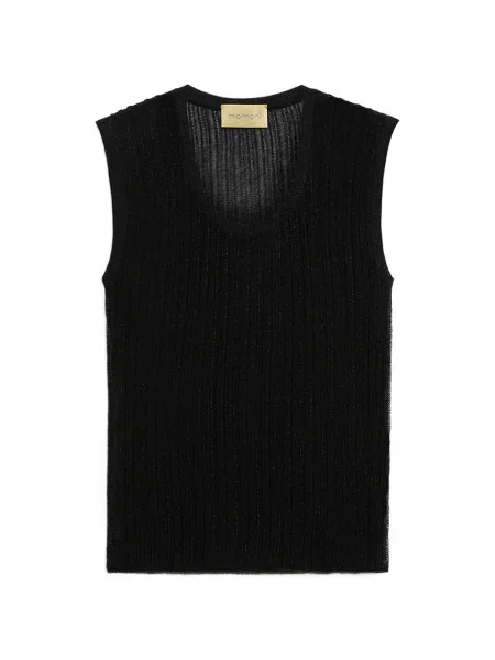 Top Momoni prążkowany czarny